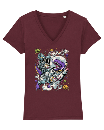 Dinosaur & Astronaut Burgundy