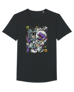Dinosaur & Astronaut Tricou mânecă scurtă guler larg Bărbat Skater