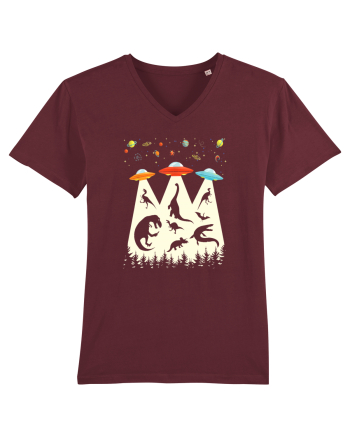 Alien Dinosaur Abduction  Burgundy