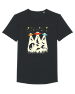Alien Dinosaur Abduction  Tricou mânecă scurtă guler larg Bărbat Skater