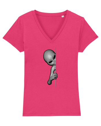 Grey Alien Peeking Raspberry