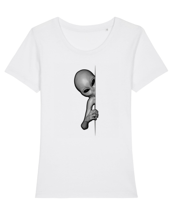 Grey Alien Peeking White