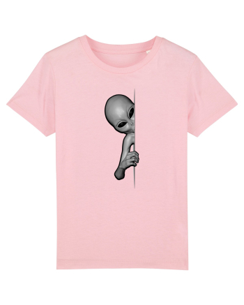 Grey Alien Peeking Cotton Pink