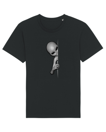 Grey Alien Peeking Black