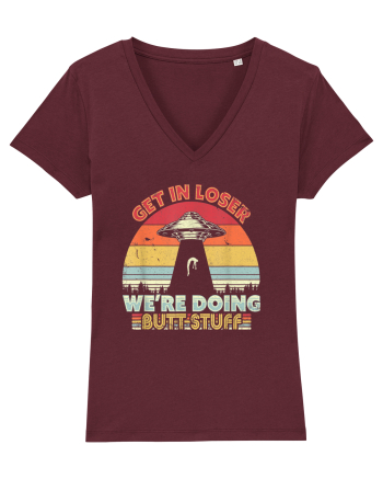 Retro Sunset Get In Loser Burgundy