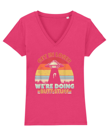 Retro Sunset Get In Loser Raspberry