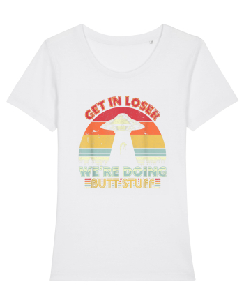Retro Sunset Get In Loser White