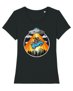 Hippie Van Alien Abduction Tricou mânecă scurtă guler larg fitted Damă Expresser