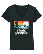 Bigfoot I Hate People Tricou mânecă scurtă guler V Damă Evoker