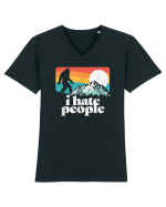 Bigfoot I Hate People Tricou mânecă scurtă guler V Bărbat Presenter
