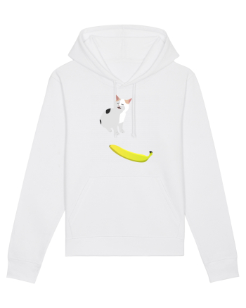 Cat no like banana White