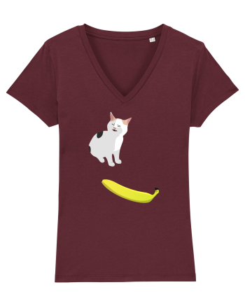 Cat no like banana Burgundy