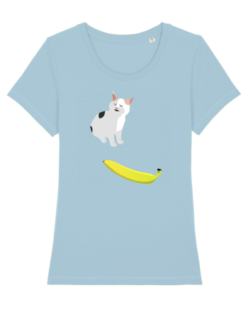 Cat no like banana Sky Blue