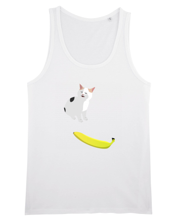 Cat no like banana White