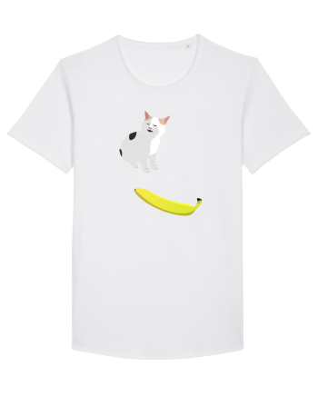 Cat no like banana White