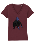 Slav squat Tricou mânecă scurtă guler V Damă Evoker