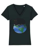 Pisica uriasa Tricou mânecă scurtă guler V Damă Evoker