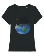 Pisica uriasa Tricou mânecă scurtă guler larg fitted Damă Expresser