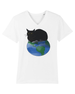 Pisica uriasa Tricou mânecă scurtă guler V Bărbat Presenter