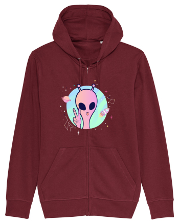 Cool Trippy Pink Alien Burgundy