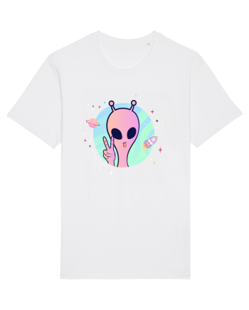 Cool Trippy Pink Alien White