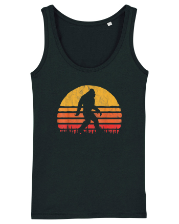  Bigfoot Walking Retro Sunset Black