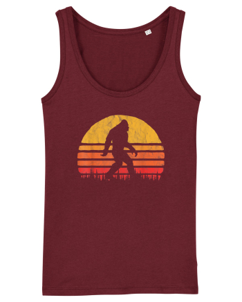  Bigfoot Walking Retro Sunset Burgundy