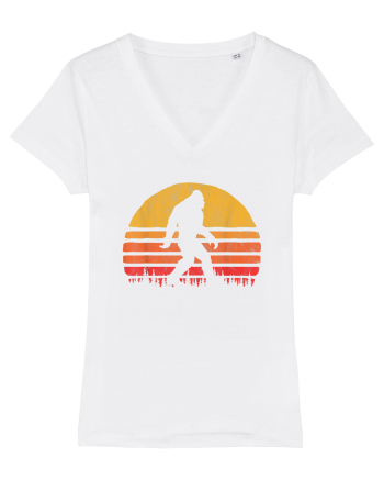  Bigfoot Walking Retro Sunset White