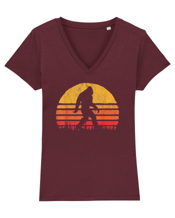  Bigfoot Walking Retro Sunset Burgundy