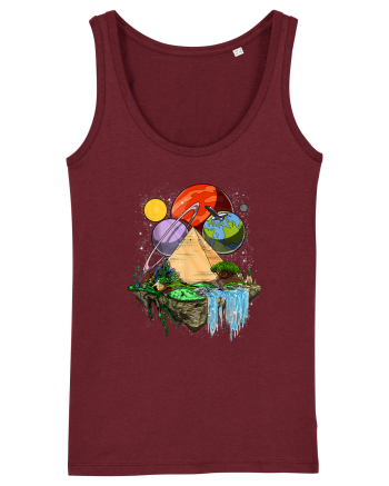Space Egyptian Pyramid Burgundy