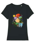Space Egyptian Pyramid Tricou mânecă scurtă guler larg fitted Damă Expresser