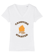 Campfire Starter Tricou mânecă scurtă guler V Damă Evoker