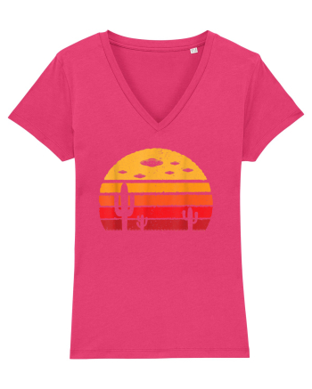 UFO Alien Retro Desert Raspberry