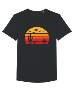 UFO Alien Retro Desert Tricou mânecă scurtă guler larg Bărbat Skater