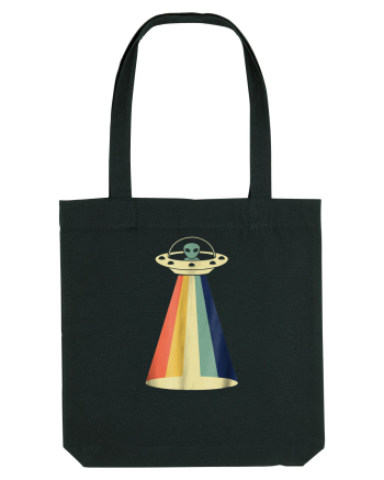 Alien Rainbow Retro Space Ship Black