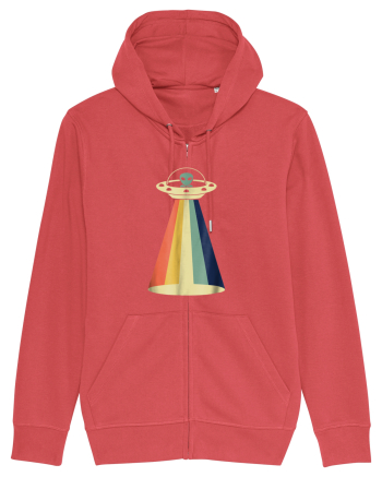 Alien Rainbow Retro Space Ship Carmine Red