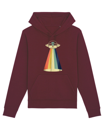 Alien Rainbow Retro Space Ship Burgundy