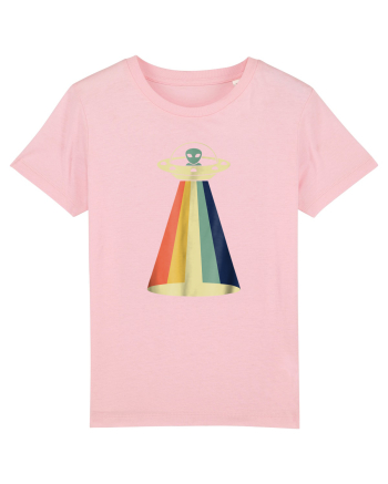 Alien Rainbow Retro Space Ship Cotton Pink