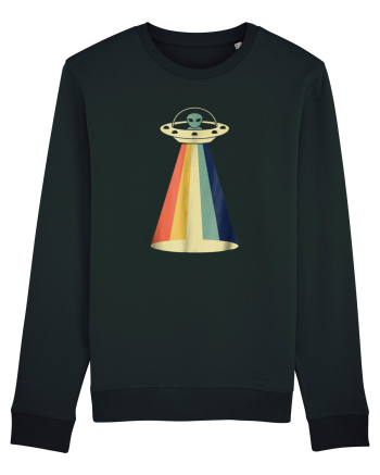 Alien Rainbow Retro Space Ship Black