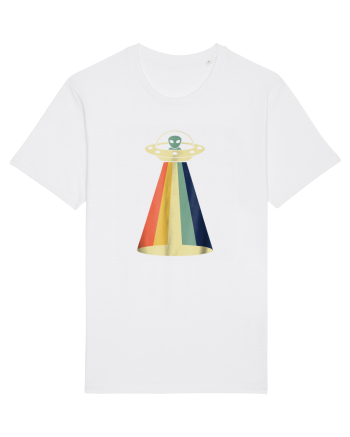 Alien Rainbow Retro Space Ship White