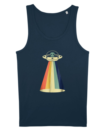 Alien Rainbow Retro Space Ship Navy