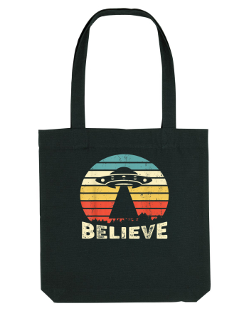 Believe Vintage Alien UFO Black