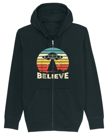 Believe Vintage Alien UFO Black