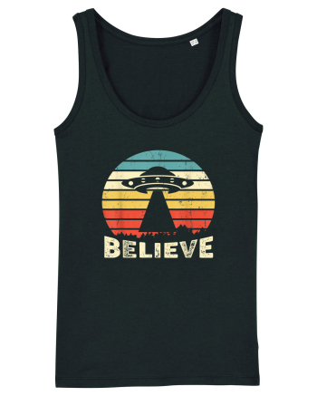 Believe Vintage Alien UFO Black