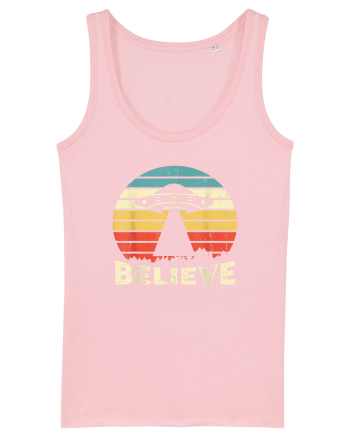 Believe Vintage Alien UFO Cotton Pink