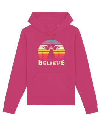 Believe Vintage Alien UFO Raspberry