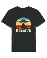 Believe Vintage Alien UFO Tricou mânecă scurtă Unisex Rocker
