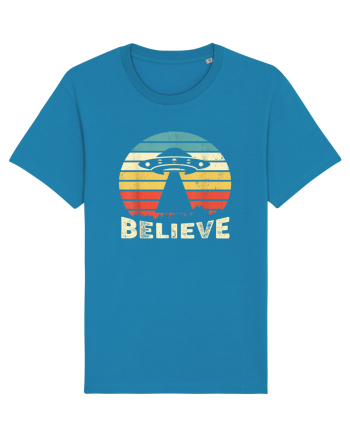 Believe Vintage Alien UFO Azur
