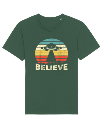 Believe Vintage Alien UFO Bottle Green