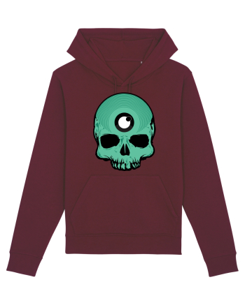 3rd eye, vinyl skull head cyan Burgundy
